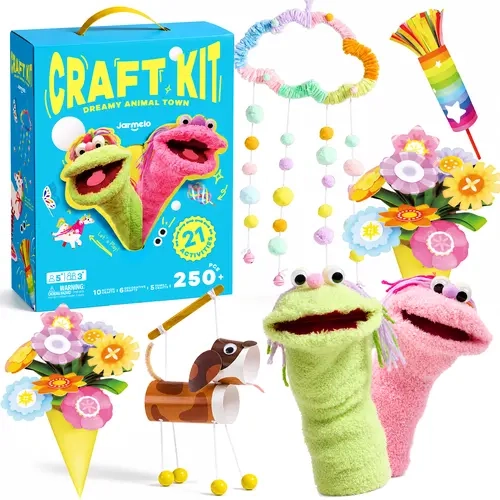 Jarmelo CraftKit 5 CREATIVE WAYS TO MAKE & PLAY 21 NEATLY PACKE PROJECTS,Kids gifts