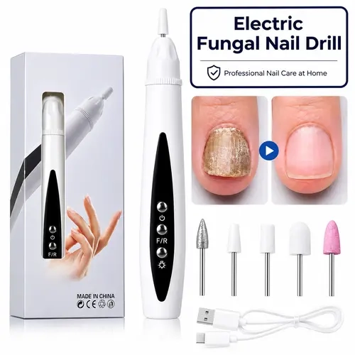 Rechargeable Cordless Electric File - DIY Manicure & Pedicure Polishing Tool for Thick Nails, Lightweight Portable Grinder