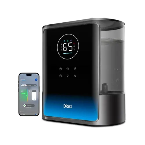 DREO HM717S Smart Humidifier - Top Fill, Smart Control, 8L Large Room Capacity, 80H Runtime, Warm & Cool Mist Humidifier for Home, Warm Mist
