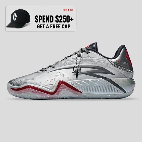 ANTA MEN KAI 3 Magnetic Professional Basketball Shoes Rebound Cushioning Energy Silver/Red Indoor Court Outdoor Court Team Practice Game Day Hoop Shoes Fall Training Kyrie Irving
