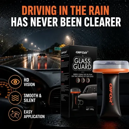 QIFOR Automotive Handheld Oil Film Cream - 100g Windshield Glass Cleaner, Window Cleaning Oil Remover, Car Degreaser with No-Trace Effect, Fast Cleaning, Compact Easy Carry