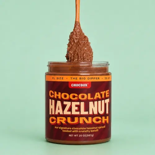 Chocbox Chocolate Hazelnut Crunch Spread - Creamy Hazelnut Cream, Crispy Kataifi, Crunchy Nuts