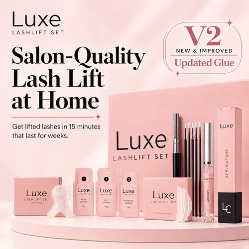 Luxe Lash Lift & Tint Makeup Set Bundle - At Home DIY Kit with Free Lash/Eyebrow Tint Gift, Back to School Beauty Tool