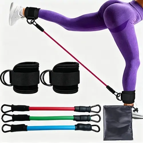 Unisex Adjustable Stretch Fitness Ankle Straps with Neoprene Padding - Ankle Attachment Resistance Bands for Cable Machine Glute Kickbacks, Stretching Aid