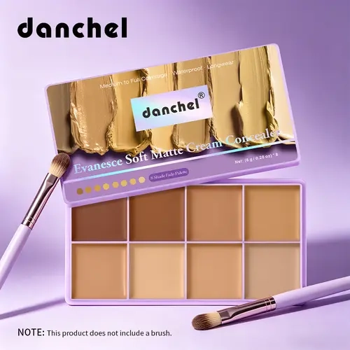 8-Color Matte Multi-Shade Concealer & Foundation Palette - Flawless Natural Face Makeup, Color Corrector, Contour Highlighter, Waterproof, Full-Coverage, Long-Wear, Spot Correction, Even Skin Tone, Dark Tattoo Coverage, Ideal for Daily Commute & Students