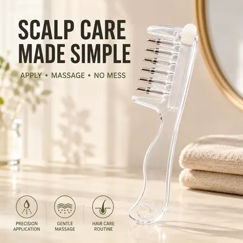 Scalp Liquid Applicator Comb - Refillable Hair Root Oil Massage Tool for Scalp Care, Root Health Hair Treatment