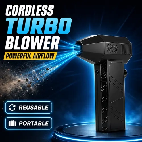 SRGARH Compact Handheld Turbo Blower Fan - Powerful Cordless Rechargeable Type-C Charging Fan with Airflow Boost for Car Users, Electronics Cleaning, Fans