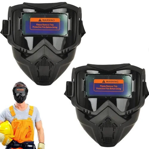 Auto Darkening Welding Helmet - Industrial Welding Hood with Adjustable Strap, High-Quality PC Full-Face Cover, Anti-Glare Eye Protection for TIG MIG Plasma Cutting, Durable Comfortable Safety Gear for Professionals