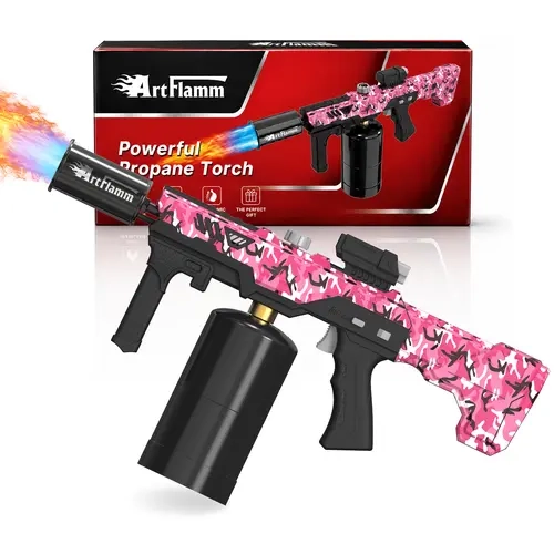 ARTFLAMM Propane Torch Gun with One-Touch Max Flame Boost, Adjustable Flame, Piezo Ignition, Safety Lock and Dual-Grip Handle for BBQ, Weed Burning, Snow Thawing, Propane & MAPP Gas, CSA Certified, Tank Not Included toolupgrade