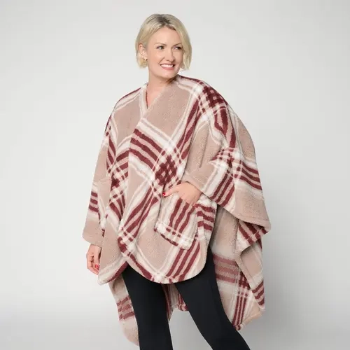 Berkshire Plaid Double Sided Sherpa Wearable Throw