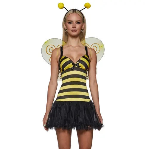 Y2K Bumble Bee Mini Dress  Costume