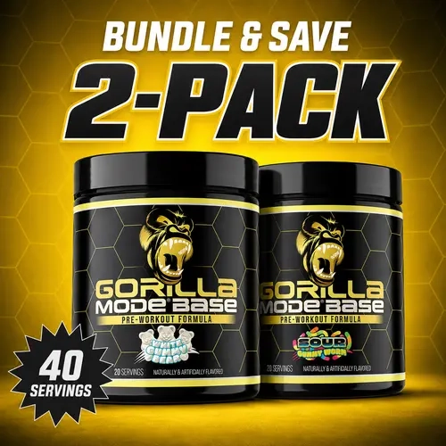 Gorilla Mind Base 2-Pack Pre-Workout Dietary Supplement - Intense Focus, Boosted Energy, Nitric Oxide Support, Endurance Enhancement (40 Servings) - Fitness, Gym & Workout Supplement