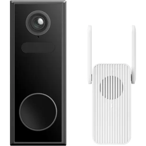 Luna Doorbell Cam Pro - 4MP Video Doorbell Camera, 2K Battery + Wireless, Included Chime, No-Drill Adhesive Mount, Head-to-Toe View, 2-Way Talk, Infrared LED Night Vision, LIDAR Radar Detection, Outdoor Wall Security Camera