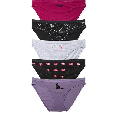 Victoria's Secret 5-Pack Stretch Cotton Halloween Bikini Panties
