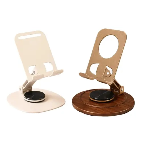 360° Rotating Adjustable Phone Stand for Desk - Foldable Compact Desktop Holder with Adjustable Angle, Compatible with iPhone/Android, Ideal for Office, Kitchen