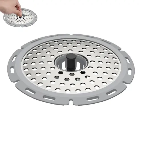 Hibbent 2-Pack Round Stainless Steel Drain Hair Catcher, Mesh Basket Drain Cover, Detangling Bathroom Fixture Accessories, Indoor Bath Trap Strainer Protector, Bathroom Accessories