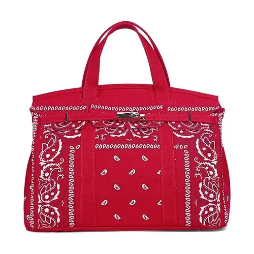 Women's Paisley Print Large Capacity Tote Bag, Vintage Bandana Style Top Handle Handbag, Casual Shoulder Bag with Metal Hardware for Work, Shopping & Travel