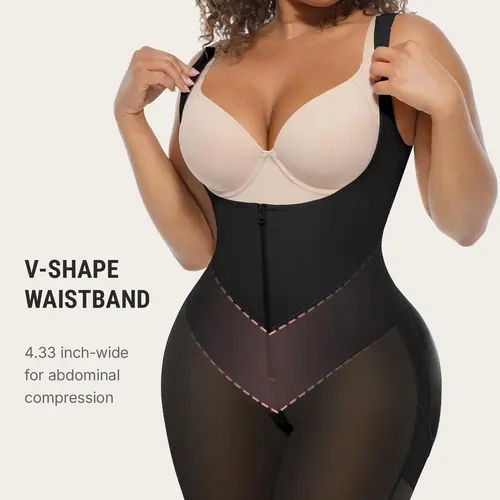 FeelinGirl #Live F&M FeelVibe Colombian Fajas Shapewear, Butt Lifter Bodysuit with Zipper Crotch, Plus Size Smooth Compression for Summer