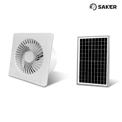 Saker Solar Powered Exhaust Fan - 25W, 430CFM High Airflow, 2600RPM Quiet Brushless Motor, Anti-Backflow Vent Fan for Shed, Greenhouse, Attic