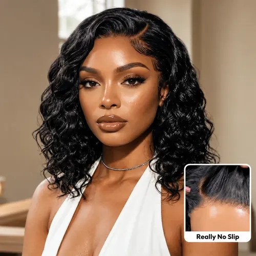 【 VACATION-READY WIG 】Ashimary 250% Density Virgin Human Hair Lace Front Wig, Bob Length, C-Side Part Loose Wavy, 250% Density, 7x5 Lace, Pre-Styled, Glueless Cap, Face Framing, Viral Style,sohochic