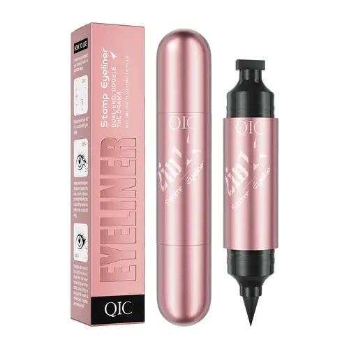 Women's Rotating Head Winged Eyeliner Stamp Liquid Pen, Cosmetic Easy Press Quick Dry Waterproof Smudge-Proof Long-Lasting Smooth Cat Eye Tool for Newbies