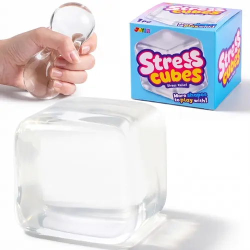 JOYIN Transparent/Purple/Pink/Blue Slow Rising Cube Stress Relief Toy, 2.2 Inch Cube Squishy Toy, Slow Rising Squishy Fidget Sensory Toy, Soft Squeeze Decompression Dough Gift for Adults and Girls Boys, Birthday Gifts, Office Desk Decompression Toy,
