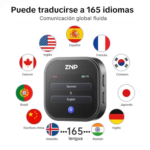 ZNP Z05 Portable Wireless AI Language Translator Pen - Spanish & English Practice Companion, 165-Language Support ,Real-Time Video Call Translation,with Screen & Lanyard,Recorder & Offline Translation ,for Travel,Lectures,Meetings & Interviews, Tech Gadge