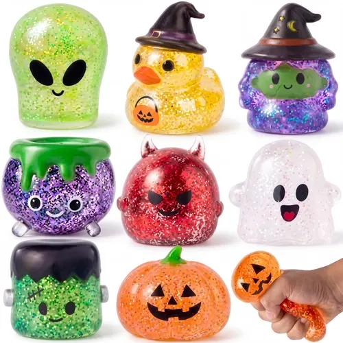 Christmas / Halloween Stress Relief Toys, 1pcs/3pcs/6pcs, 6 Designs Squishy Party Favors, Slow-rebound maltose squishy toys, ideal for Christmas party gifts