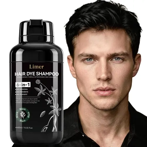 Limer Semi-Permanent Hair Dye Shampoo, Grey Hair Coverage Solution