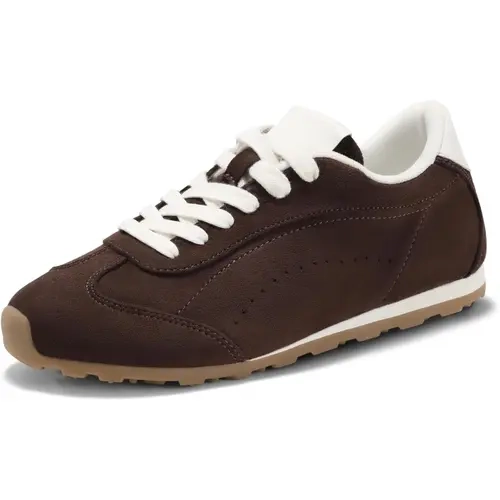 Coutgo Lace-Up Plain Cute Basic Women's Fashion Sneakers - Tennis Shoes for Casual Walking