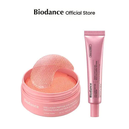 [Biodance Official] Viral Eye Cream + Eye patches Duo | Biodance Hydrogel technology for delicate eye care | Collagen, Caviar PDRN, Vita Niacinamide, Korean Skincare, crow's feet, dryness, puffy eyes care, dark circle