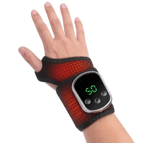 Rechargeable Portable Wrist Vibration Heating Massage Device - Wrist Support, Hand Reliever, Lightweight Self Care Product with Cotton Cover for Office Workers,Gift for Black Friday Christmas