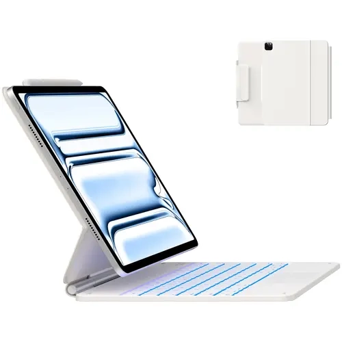 [TiktokshopBacktoschool]Typecase Edge Keyboard Case for iPad Pro 13'&12.9'',Air 13''– Magnetic with Multi-Touch Trackpad, Multiple Colors Backlight, Pencil Holder, Slim & Lightweight, Accessories, Tablet, Portable Keyboard