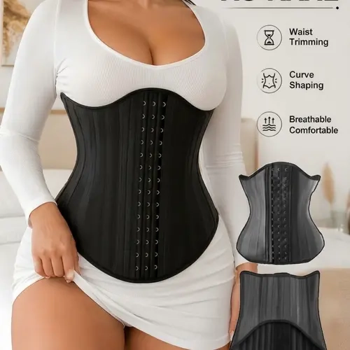 Women's 25 Steel Bone Waist Trainer Faja, 3 Row Hooks Shapewear Tummy Control, Breathable Waist Cincher, Body Sculpting Belt, Comfortable and Stylish