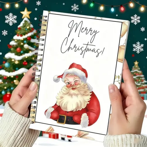 Christmas Gift Card Book – 5x7 Inch Spiral Bound Color Gift Card Holder, DIY Personalized Xmas Gift Organizer for Family Friends Students, Festive Holiday Keepsake