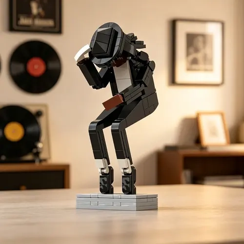 Building Block Assembly Toy, Classic Dance Pose Figure, Retro Pop Legend Tribute Collectible Model, Pop Music Stage Icon Building Kit, Fan Keepsake Gift for Adults Boys Girls