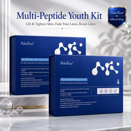 MakeRose Peptide Collagen Rejuvenating Kit | For Mature/Dull/Dry/Oily/Normal Skin | Plumping & Elasticity Boost | Smooth Wrinkles & Fine Lines | Lifting Firming, Brighten Complexion & Refine Pores | Face & Neck | Unisex | Not For Sensitive Skin