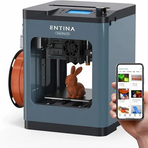Entina Tina2 Plus 3D Printer - Mini 3D Printers with 250mm/s Fast Printing, Fully Assembled, Auto Leveling, High Precision, PEI Plate, WiFi App Control for Beginners, Back to School