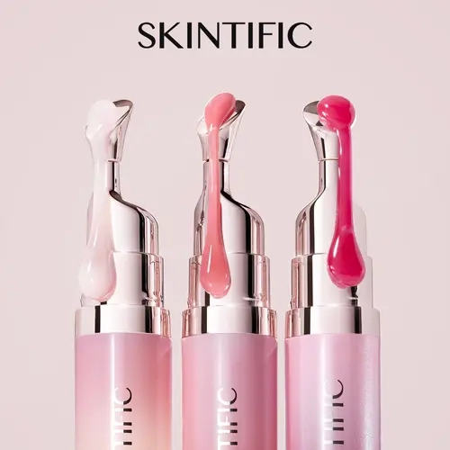 SKINTIFIC Lip Serum Trio 3-Piece Set – Clear + Pink + Berry Color Options, Hydrating & Glossy Lip Treatment, Peptide Lip Serum, Lip Oil & Lip Gloss