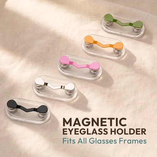 ZENOTTIC Magnetic Clip Eye Glasses Holder - Strong-Hold Multimagnets Solid Plain Portable Hanger for Shirt Collar, Badge Name Tag Retainer Accessory for Everyday Use