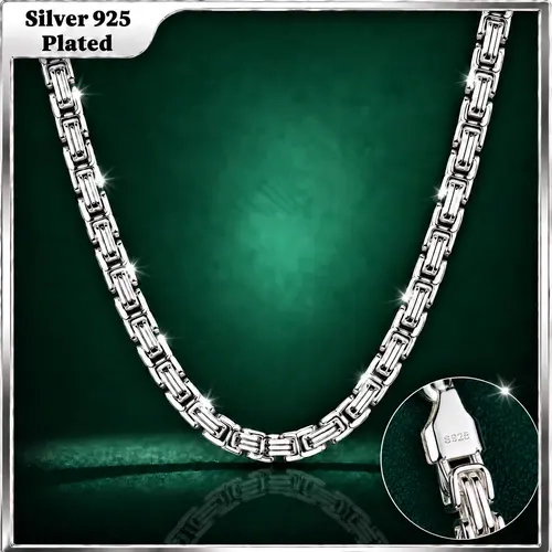 Holylegend  S925-Plated Byzantine Chain Necklace Chain，Secure Clasp, Gift，ideal womens gift， Fresh Gold Styles For Everyday Wear