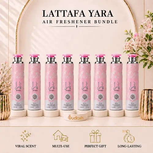 Lattafa | Yara | Air Freshener | 300 ML | 8 Pieces | Women's Fragrance | Orchid - Heliotrope & Vanilla Notes