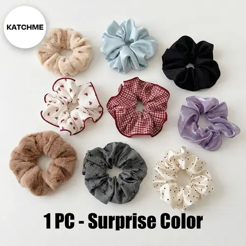 Katch Me US Gift: Elegant Satin Scrunchie (Surprise Color) 1 PC, Elastic scrunchi for Women, Gentle on Hair, Headband Hair Accessories
