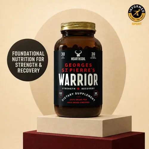 Heart & Soil Georges St-Pierre’s Warrior Grass-Fed Beef Heart & Liver Organ Supplement, Strength & Recovery Support