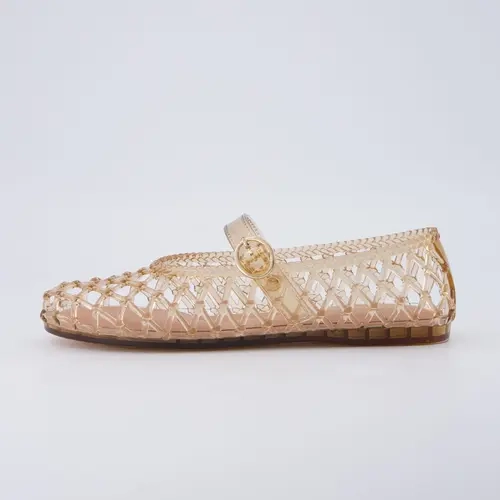 Cushionaire Twist Mary Jane Jelly Flats For Women | Jelly Flats With Adjustable Buckle Strap | Stylish Mary Jane Jelly Shoes For Everyday Outfits