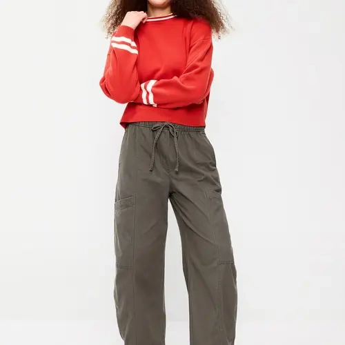 Old Navy Women's Mid-Rise Barrel-Leg Utility Pants