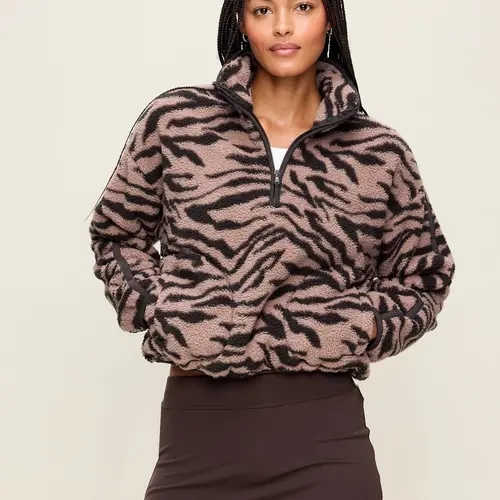 Old Navy Women's Loose Sherpa Half-Zip Pullover