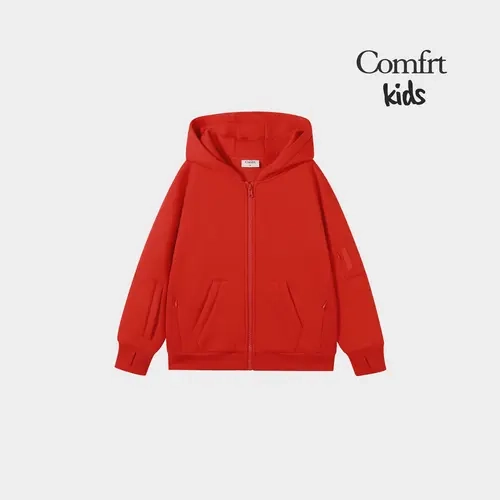 Comfrt | Kids Explorer Travel Zip Hoodie | Boys & Girls Hooded Zipper Sweatshirt for Traveling