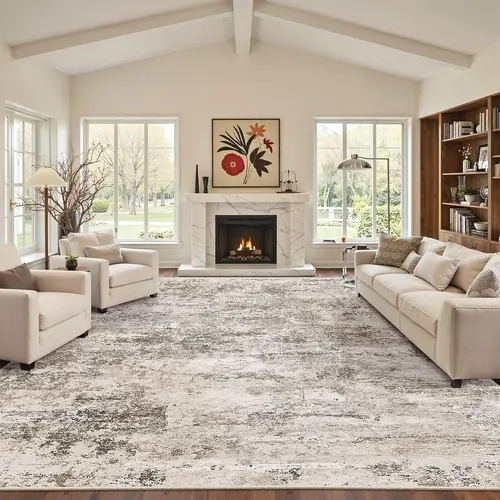 Art&Tuft Block-Like Abstraction Area Rug - Steel Plate Texture Surface, Plush Luxury Design for Home Interiors, Living Rooms