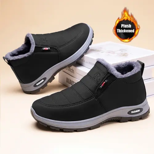 Women's Winter Faux Fur Snow Booties - Waterproof, Non-Slip, Warm, Comfortable Platform Height-Increasing Casual Outdoor Footwear